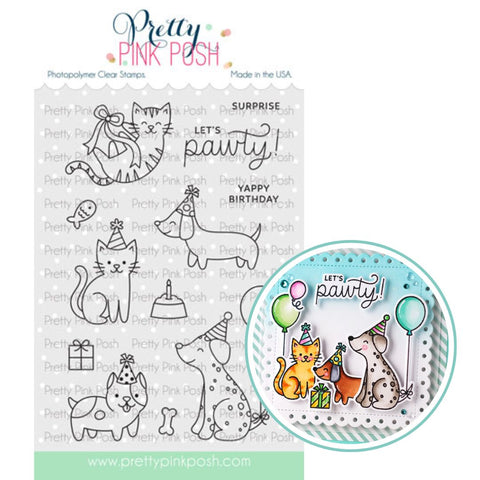 PRETTY PINK POSH:  Birthday Dogs and Cats | Stamp