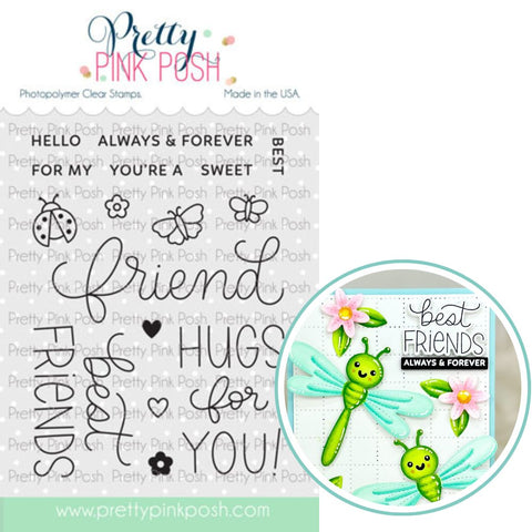 PRETTY PINK POSH:  Stamp | Hello Friend
