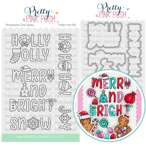 PRETTY PINK POSH: Holiday Word Scenes | Stamp & Die Bundle