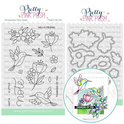 PRETTY PINK POSH: Hummingbird Floral | Stamp & Die Bundle