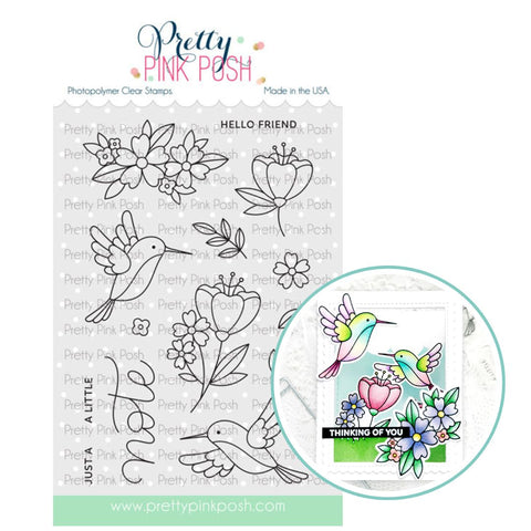 PRETTY PINK POSH:  Hummingbird Floral | Stamp