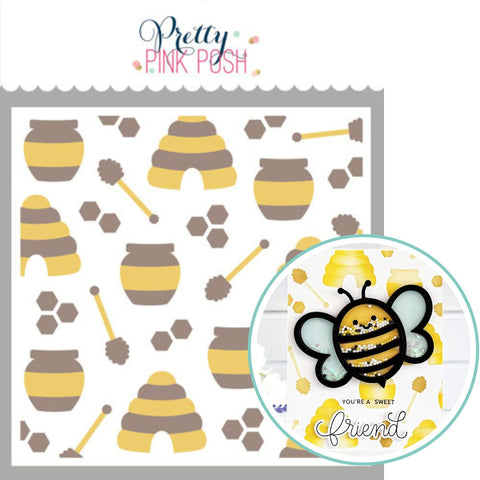 PRETTY PINK POSH: Layered Stencil 2PK | Bees Additions