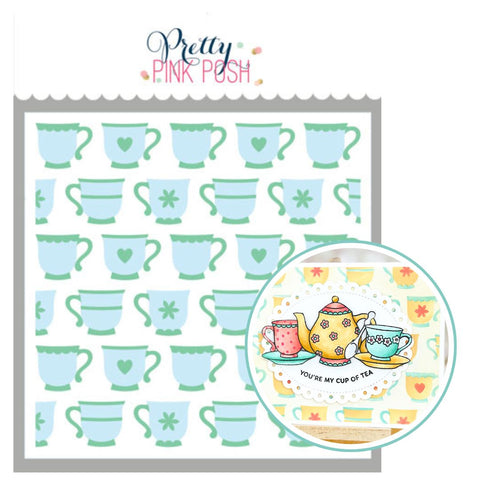 PRETTY PINK POSH: Teacups | Layered Stencil 2 PK