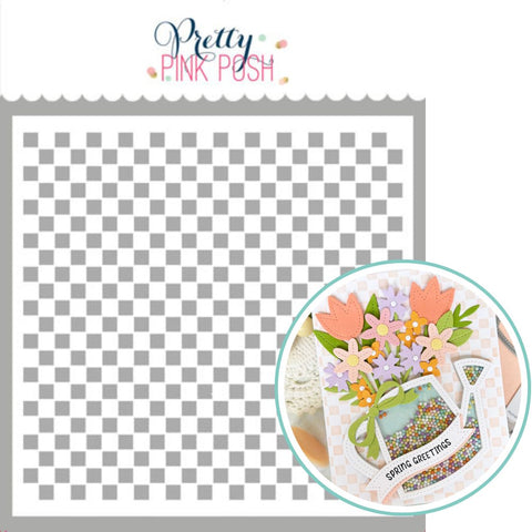 PRETTY PINK POSH: Mini Checker | Stencil