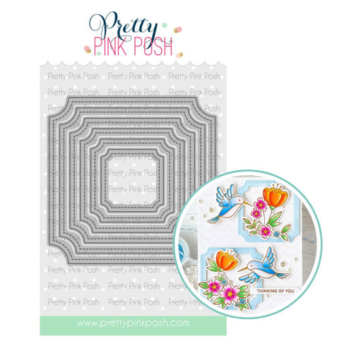 PRETTY PINK POSH: Notched Squares | Die