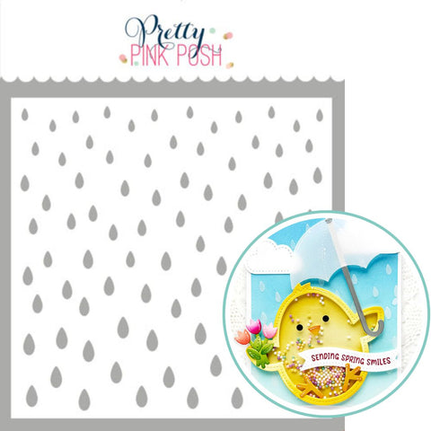 PRETTY PINK POSH: Raindrops | Stencil