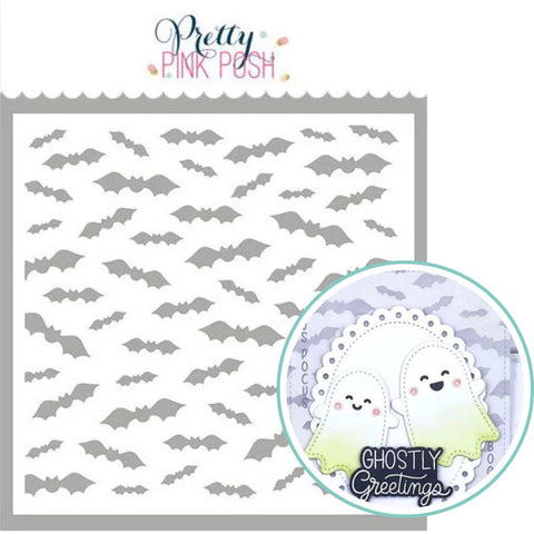 PRETTY PINK POSH: Scattered Bats Background | Stencil