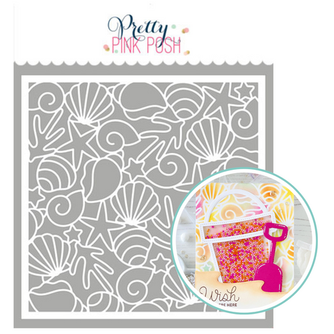 PRETTY PINK POSH: Seashell Background | Stencil