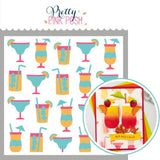 PRETTY PINK POSH: Layered Stencil 3PK | Summer Drinks