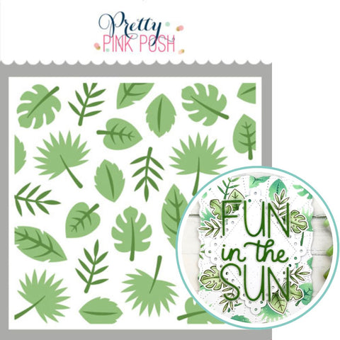 PRETTY PINK POSH: Layered Stencil 2PK | Tropical Leaves