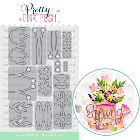 PRETTY PINK POSH: Stitched Spring Flowers | Die