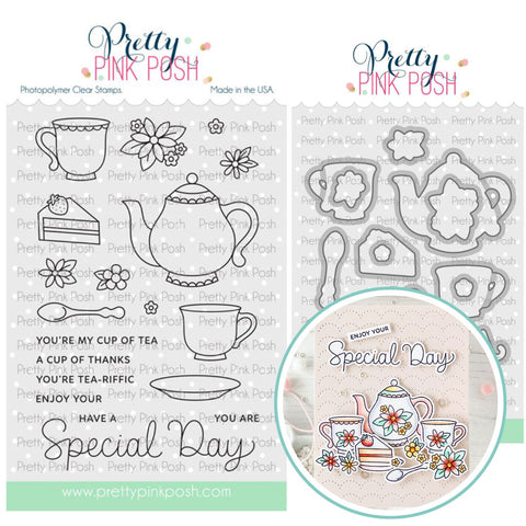 PRETTY PINK POSH: Tea Time | Stamp & Die Bundle
