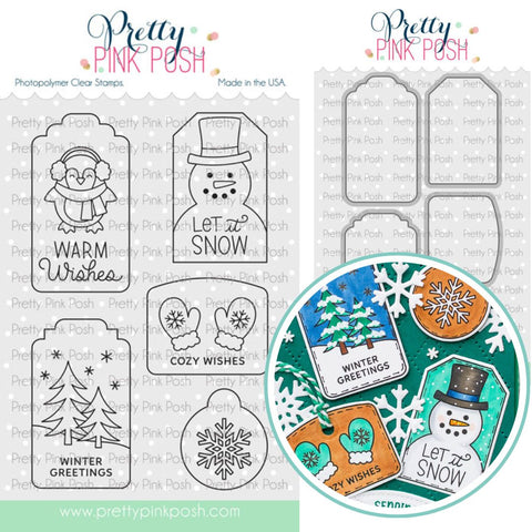 PRETTY PINK POSH: Winter Tags | Stamp & Die Bundle