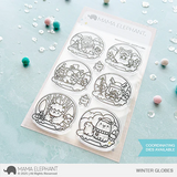 MAMA ELEPHANT: Winter Globes | Stamp