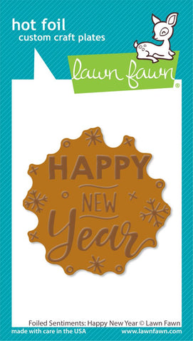 LAWN FAWN: Foiled Sentiments | Happy New Year | Hot Foil Plate