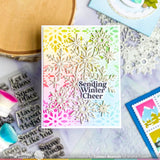 WAFFLE FLOWER: Snow Cheer Sentiments | Combo Stamp & Die