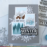 WAFFLE FLOWER: Snow Cheer Sentiments | Combo Stamp & Die