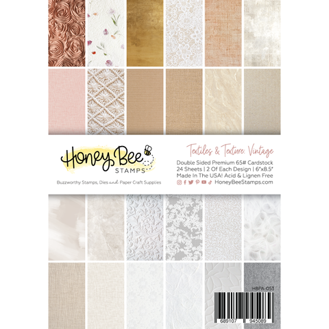 HONEY BEE STAMPS: Textiles & Texture: Vintage | 6" x 8.5" Paper Pad