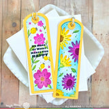 WAFFLE FLOWER: Round Floral Bookmark Duo | Combo Stencil & Stamp