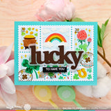 WAFFLE FLOWER: Postage Collage Lucky | Stencil