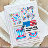 WAFFLE FLOWER: Postage Collage 4th of July | Stencil