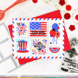 WAFFLE FLOWER: Postage Collage 4th of July | Stencil