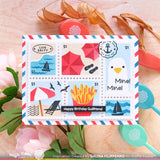 WAFFLE FLOWER: Postage Collage Beach Days | Stencil