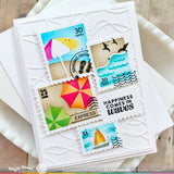 WAFFLE FLOWER: Postage Collage Beach Days | Stencil