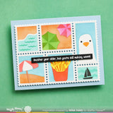 WAFFLE FLOWER: Postage Collage Beach Days | Stencil