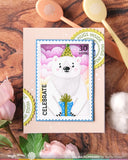 WAFFLE FLOWER: Nesting Postage Collage Party Bear | Stencil