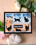 WAFFLE FLOWER: Postage Collage Cat Silhouettes | Die