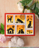 WAFFLE FLOWER: Postage Collage Dog Silhouettes | Stamp
