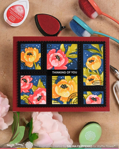 waffle flower rose stencil