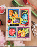 WAFFLE FLOWER: Postage Collage Peony | Stencil