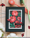 WAFFLE FLOWER: Nesting Postage Collage Peony | Stencil