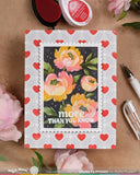 WAFFLE FLOWER: Nesting Postage Collage Peony | Stencil