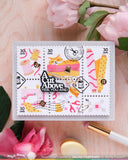 WAFFLE FLOWER: Postage Collage Sew Fun | Stencil