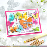 WAFFLE FLOWER: Postage Collage Butterfly | Stencil