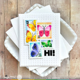 WAFFLE FLOWER: Postage Collage Butterfly | Stencil