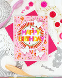 WAFFLE FLOWER: Overlapping Birthday | Combo Stencil & Die