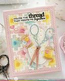 WAFFLE FLOWER: Quilted Hug Sentiments | Combo Stamp & Die