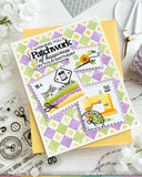 WAFFLE FLOWER: Postage Collage Sew Fun | Stencil