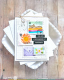 WAFFLE FLOWER: Postage Collage Sew Fun | Stencil