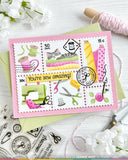 WAFFLE FLOWER: Postage Collage Sew Fun | Stencil