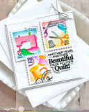 WAFFLE FLOWER: Postage Collage Sew Fun | Stencil