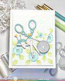WAFFLE FLOWER: Postage Collage Circle Sentiments | Stamp