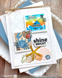 WAFFLE FLOWER: Postage Collage Coastal | Stencil