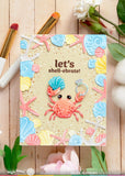 WAFFLE FLOWER: Seashell Frame | Coloring Stencil