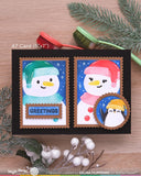WAFFLE FLOWER: Nesting Postage Collage Let it Snow | Stencil