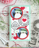 WAFFLE FLOWER: Nesting Postage Collage Let it Snow | Stencil